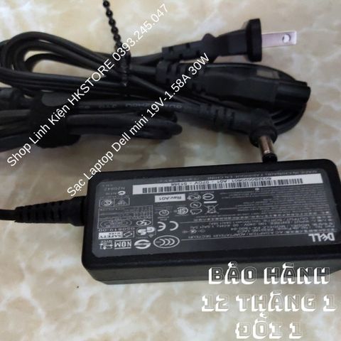 Sạc Laptop Dell Mini 19V-1.58A 30W Chính Hãng Cho Dell Inspiron Mini 9 10 12 – Bảo Hành 24 Tháng, Tặng Dây Nguồn