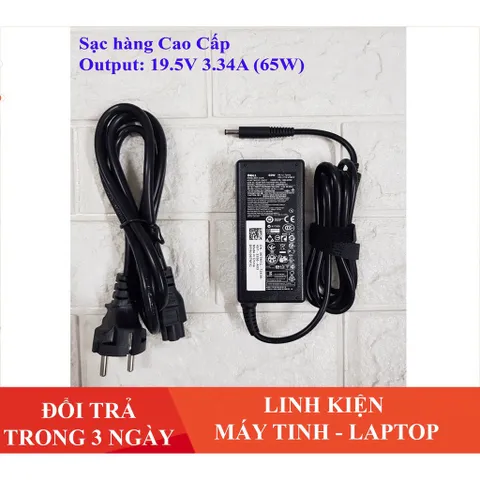 🔝 Sạc Laptop Dell 19.5V - 3.34A - 65W Chân Kim Nhỏ Loại Tốt ( ZIN ) dùng cho Dell 5568 3558 3458