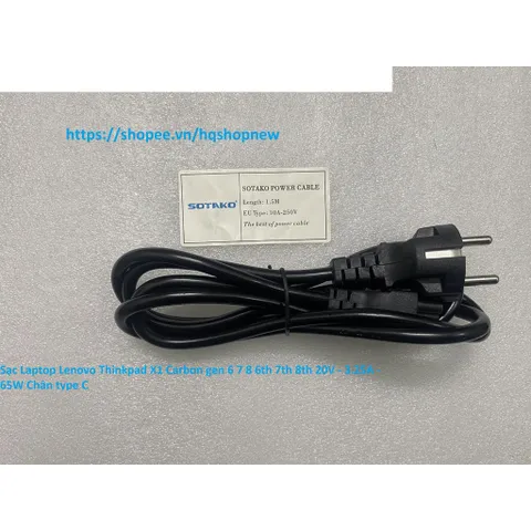 [Sạc zin] Sạc Laptop Lenovo Thinkpad X1 Carbon gen 6 7 8 6th 7th 8th 2017 2018 2019 20V - 3.25A - 65W Chân type C PHỤ KI