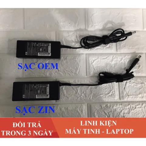 🔝 Sạc Laptop HP 19V - 4.74A (90W) Chân kim to dành cho HP 8460 8470 8560P 8570P, Tặng kèm dây nguồn