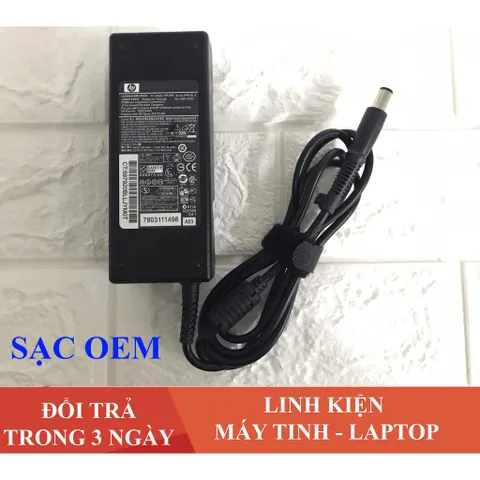🔝 Sạc Laptop HP 19V - 4.74A (90W) Chân kim to dành cho HP 8460 8470 8560P 8570P, Tặng kèm dây nguồn