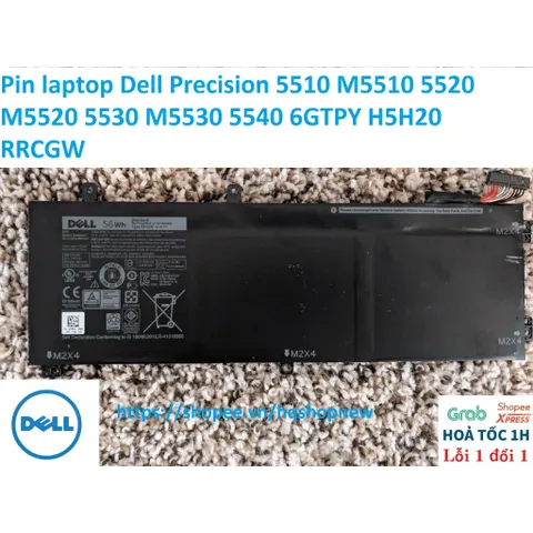 Pin laptop Dell Precision 5510 M5510 5520 M5520 5530 M5530 5540 6GTPY H5H20 RRCGW PHỤ KIỆN LAPTOP