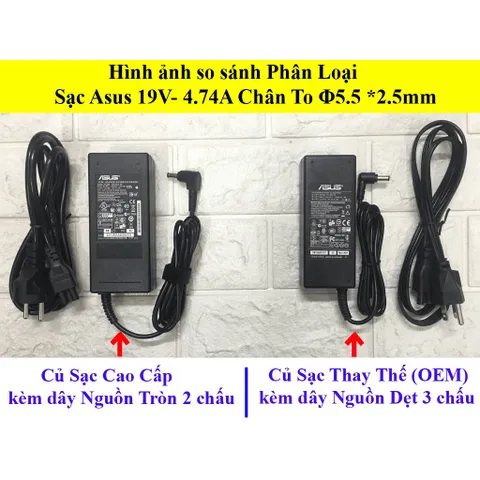 🔝 Sạc Laptop Asus 19V  4.74A  90W (ADAPTER Asus 19V  4.74A  90W) KÈM DÂY NGUỒN