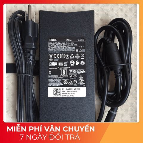 Sạc Laptop Chính Hãng Dell G7 15 7588 7590 7790, 19.5V - 6.7A - 130W, Chân To 7.4*5.0mm, Phụ Kiện Laptop Chất Lượng Cao