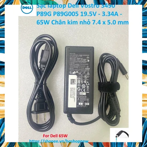 Sạc laptop Dell Vostro 3490 P89G P89G005 19.5V - 3.34A - 65W Chân kim nhỏ 7.4 x 5.0 mm PHỤ KIỆN LAPTOP