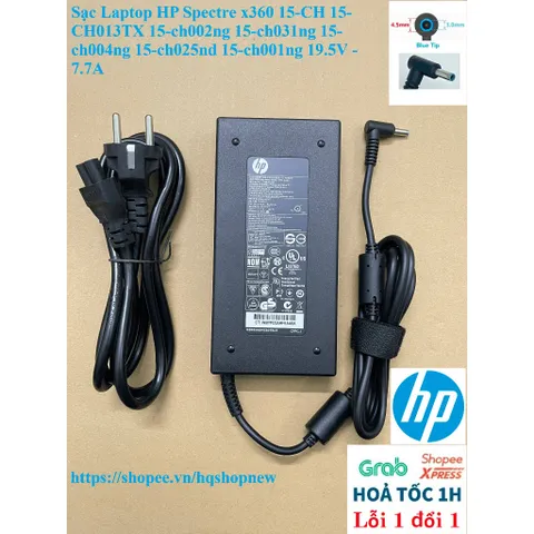 Sạc Laptop HP Spectre x360 15-CH 15-CH013TX 15-ch002ng 15-ch031ng 15-ch004ng 15-ch025nd 15-ch001ng 19.5V - 7.7A PHỤ KIỆN
