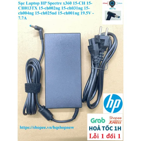 Sạc Laptop HP Spectre x360 15-CH 15-CH013TX 15-ch002ng 15-ch031ng 15-ch004ng 15-ch025nd 15-ch001ng 19.5V - 7.7A PHỤ KIỆN