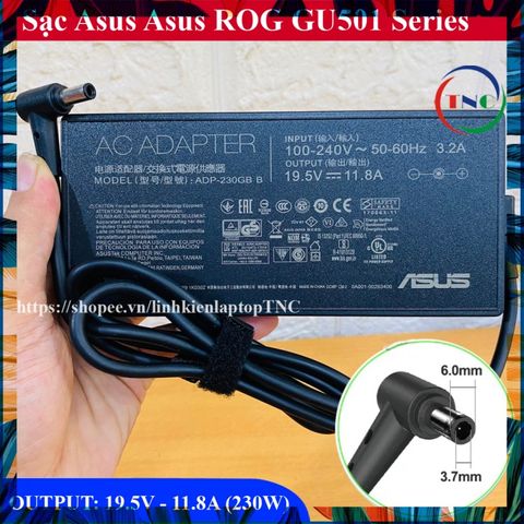Sạc Laptop Asus ROG 230W - Thay thế cho GU501, GL531, GL731, GU532 - Đầu sạc tròn 6.0mm, Bảo hành 6 tháng, Linh kiện chất lượng cao