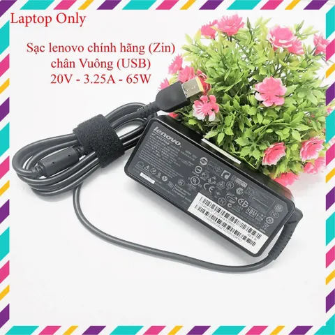 🔝 Sạc laptop Lenovo  chính hãng Zin 20V - 3.25A - 65W chân vuông ( USB)