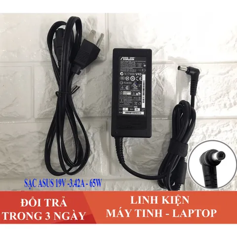 🔝 Sạc Laptop Asus 19V - 3.42A - 65W Tặng kèm dây nguồn (ADAPTER ASUS 19V-3.42A)