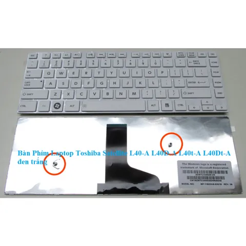 Bàn Phím Laptop Toshiba Satellite L40-A L40D-A L40t-A L40Dt-A đen trắng PHỤ KIỆN LAPTOP