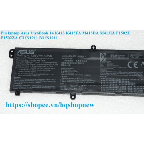 Pin Laptop Asus VivoBook 14 K413 K413FA M413DA M413IA F1502Z F1502ZA - Phụ Kiện Chất Lượng, Bảo Hành 5 Tháng, Mới 100%