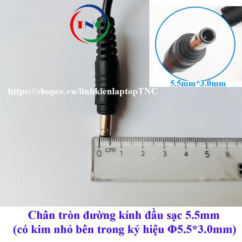 Sạc Laptop Samsung 19V 3.16A - Đầu cắm 5.5mm x 3.0mm kèm dây nguồn - Bảo hành 12 tháng, chất lượng cao, tương thích với nhiều mẫu laptop