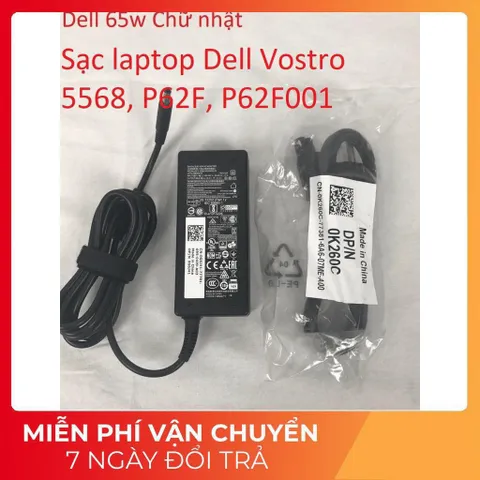 [Sạc zin] Sạc laptop Dell Vostro 5568 P62F P62F001 19.5V - 2.31A - 3.34A - 45W - 65W Chân kim nhỏ 4.5 x 3.0 mm PHỤ KIỆN