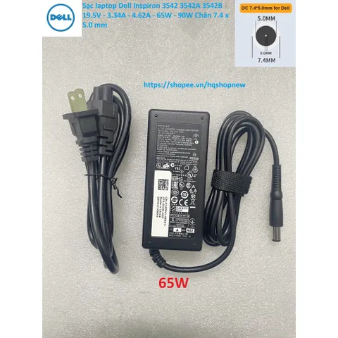 [Sạc zin] Sạc laptop Dell Inspiron 3542 3542A 3542B 19.5V - 3.34A - 4.62A - 65W - 90W Chân 7.4 x 5.0 mm PHỤ KIỆN LAPTOP