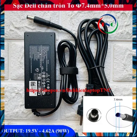 [Chân To] Sạc Laptop Dell Chân Kim To 19.5V 4.62A - Kèm Dây Nguồn PHỤ KIỆN LAPTOP
