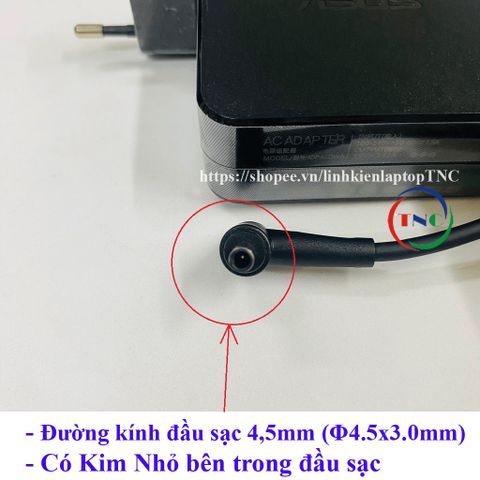 Sạc Laptop Asus 65W Chính Hãng Chân Kim Nhỏ 4.5mm - Thay Thế cho PU451, PU500, PU551 - Bảo Hành 12 Tháng