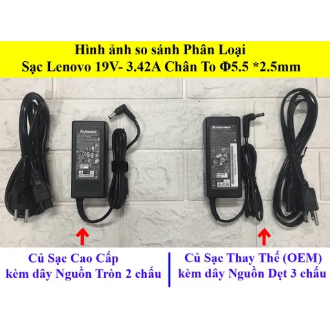 🔝 Sạc Laptop LENOVO 19V  3.42A  65W (ADAPTER LENOVO 19V-3.42A) HÀNG OEM - ZIN CHẤT LƯỢNG CAO - NHẬP KHẨU