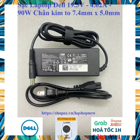 [Sạc zin] Sạc Laptop Dell 19.5V - 4.62A - 90W Chân kim to 7.4mm x 5.0mm PHỤ KIỆN LAPTOP