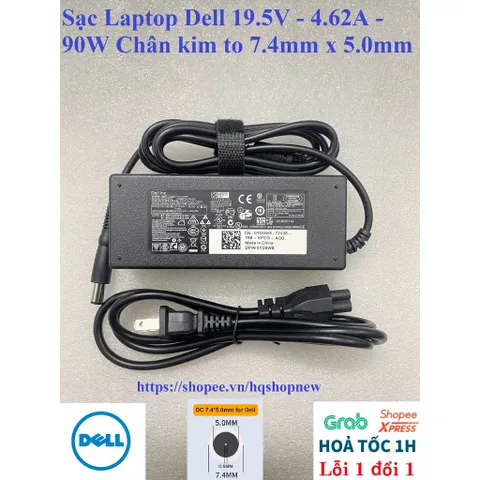 [Sạc zin] Sạc Laptop Dell 19.5V - 4.62A - 90W Chân kim to 7.4mm x 5.0mm PHỤ KIỆN LAPTOP