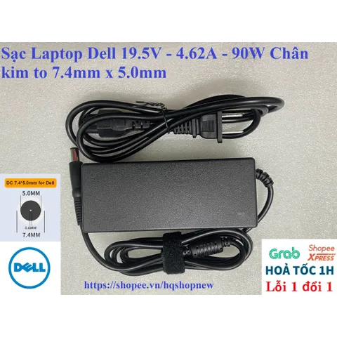 [Sạc zin] Sạc Laptop Dell 19.5V - 4.62A - 90W Chân kim to 7.4mm x 5.0mm PHỤ KIỆN LAPTOP