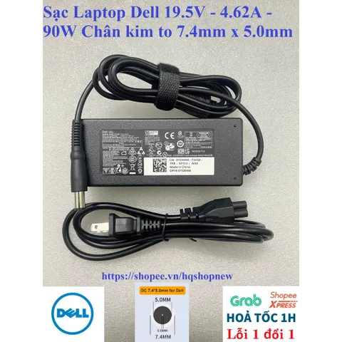 [Sạc zin] Sạc Laptop Dell 19.5V - 4.62A - 90W Chân kim to 7.4mm x 5.0mm PHỤ KIỆN LAPTOP