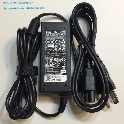 Sạc laptop Dell Vostro 3578 P63F P63F002 19.5V - 2.31A - 3.34A - 45W - 65W Chân kim nhỏ 4.5 x 3.0 mm PHỤ KIỆN LAPTOP