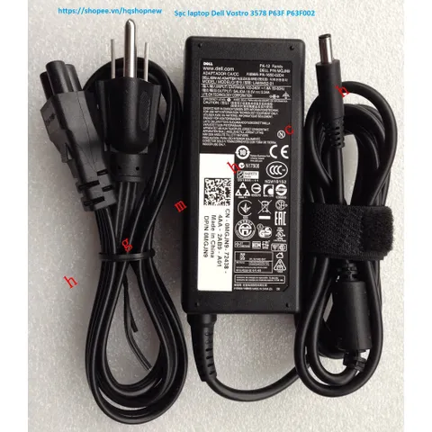 Sạc laptop Dell Vostro 3578 P63F P63F002 19.5V - 2.31A - 3.34A - 45W - 65W Chân kim nhỏ 4.5 x 3.0 mm PHỤ KIỆN LAPTOP
