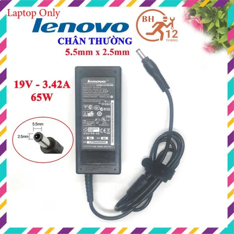 🔝 Sạc laptop Lenovo chính hãng (Zin) 19v - 3.42a - 65w chân thường ( chân 5.5mm x 2.5mm), adapter lenovo