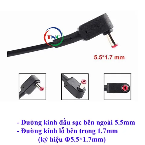 SẠC Laptop ACER 19.5V-9.23A (180W) chân to 5.5*1.7mm thay cho Acer Predator 15 G9-591, G9-592, 17 G5-793, G9-791, G9-792