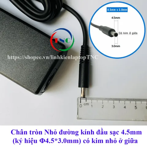 [Chân Nhỏ] Sạc Laptop Dell 19.5V  3.34A chân kim nhỏ ZIN Adapter Dell 3567 3568 5568 3558 3458 3559 5558 5559 PHỤ KIỆN L