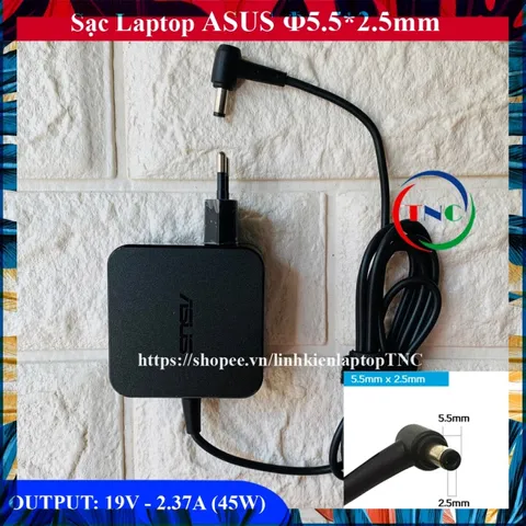 [Chân To] SẠC LAPTOP ASUS 19V 2.37A 45W / 3.42A 65W VUÔNG ZIN kích thước chân thường to 5.5mm*2.5mm [Bảo hành 12 tháng]