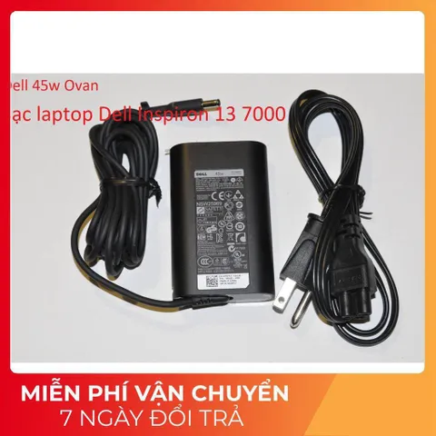 [Sạc zin] Sạc laptop Dell Inspiron 13 7000 19.5V - 2.31A - 3.34A - 45W - 65W Chân kim nhỏ 4.5 x 3.0 mm PHỤ KIỆN LAPTOP