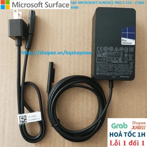 [Sạc zin] SẠC MICROSOFT SURFACE PRO 5 6 7 15V - 2.58A - 44W PHỤ KIỆN LAPTOP