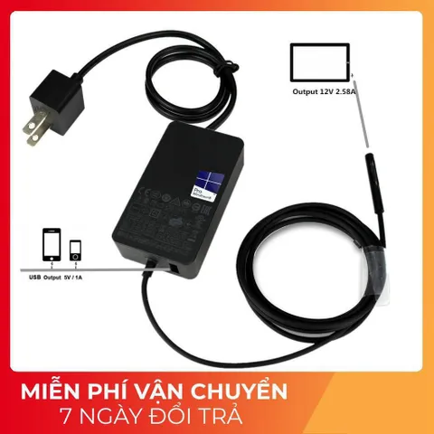 [Sạc zin] SẠC MICROSOFT SURFACE PRO 5 6 7 15V - 2.58A - 44W PHỤ KIỆN LAPTOP