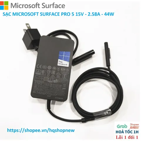 [Sạc zin] SẠC MICROSOFT SURFACE PRO 5 6 7 15V - 2.58A - 44W PHỤ KIỆN LAPTOP