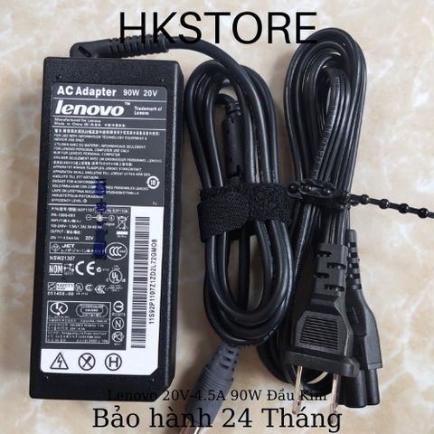 Sạc Laptop Lenovo 20V-4.5A 90W Đầu Kim - Tương Thích Với Thinkpad T400 T410 T420 T430 T60 T61 - Bảo Hành 24 Tháng