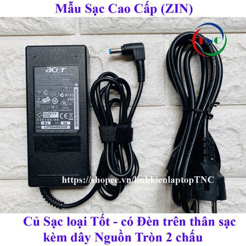 Sạc Laptop Acer Cao Cấp 19V 4.74A 90W - Adapter ZIN Chính Hãng, Đèn Báo Nguồn, Bảo Hành 12 Tháng