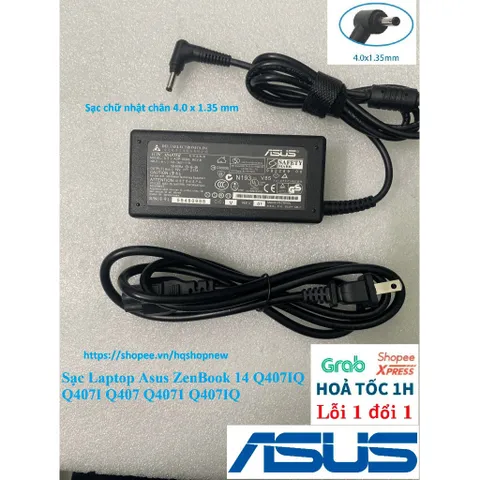 Sạc Laptop Asus ZenBook 14 Q407IQ Q407I Q407 Q407I Q407IQ 65W PHỤ KIỆN LAPTOP