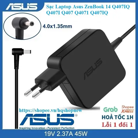 Sạc Laptop Asus ZenBook 14 Q407IQ Q407I Q407 Q407I Q407IQ 65W PHỤ KIỆN LAPTOP