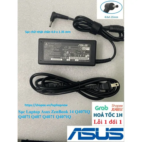 Sạc Laptop Asus ZenBook 14 Q407IQ Q407I Q407 Q407I Q407IQ 65W PHỤ KIỆN LAPTOP