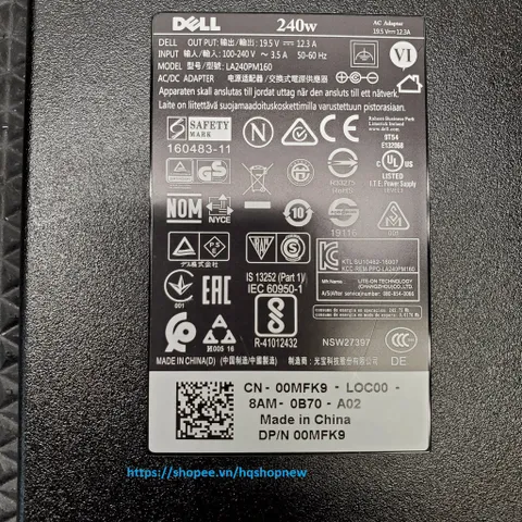 Sạc laptop dell 19.5V - 12.3A - 240W Chân 7.4*5.0mm Dell Precision 7710 7720 7730 PHỤ KIỆN LAPTOP