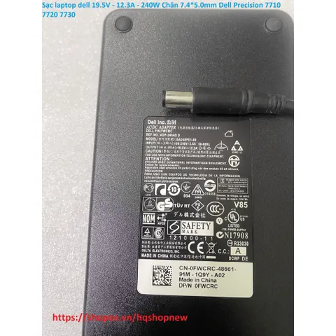 Sạc laptop dell 19.5V - 12.3A - 240W Chân 7.4*5.0mm Dell Precision 7710 7720 7730 PHỤ KIỆN LAPTOP