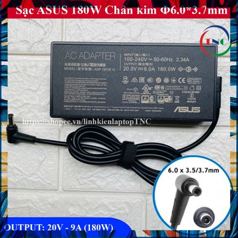 Sạc Laptop Asus 180W 20V - 9A Chân Kim Đường Kính 6.0mm - Phụ Kiện Thay Thế cho Asus TUF, ROG, Zephyrus G14 G15