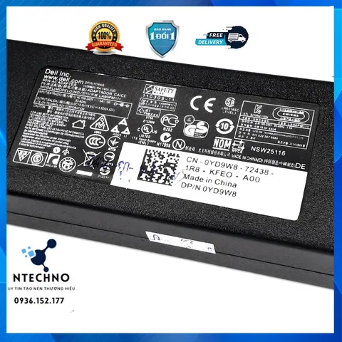 🔝 Sạc Laptop Dell 19.5V - 4.62A 90W [Zin] Chân to/Chân nhỏ Tặng kèm dây nguồn Bảo hành 12 Tháng (Sạc Zin/TC)
