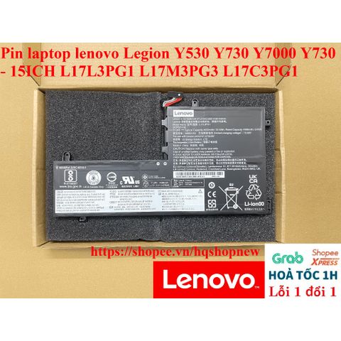 Pin Laptop Lenovo Legion Y530 Y730 Y7000 - 11.4V 52.5Wh Phụ Kiện Laptop Chất Lượng Cao, Đen, Bảo Hành Đổi Mới 100%