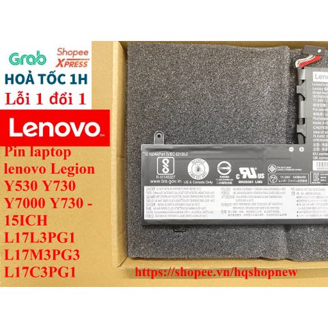 Pin Laptop Lenovo Legion Y530 Y730 Y7000 - 11.4V 52.5Wh Phụ Kiện Laptop Chất Lượng Cao, Đen, Bảo Hành Đổi Mới 100%