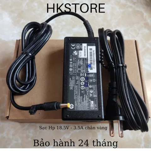🔝 Sạc Laptop Hp 18.5V-3.5A 65W Chân Vàng dùng cho Hp Dv2000 Dv4000 510 530 6820s Dv1000 6530s Dv1300 Dv1400 Dv1500 Dv50