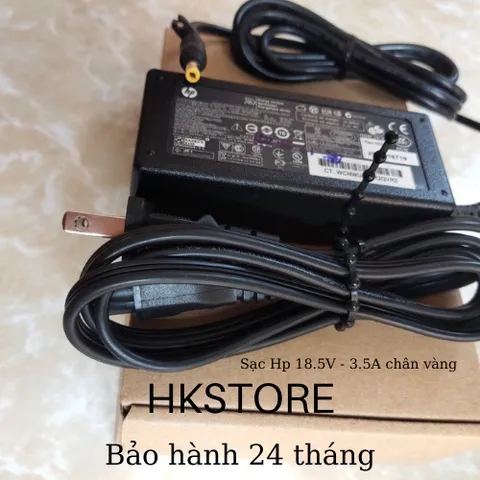 🔝 Sạc Laptop Hp 18.5V-3.5A 65W Chân Vàng dùng cho Hp Dv2000 Dv4000 510 530 6820s Dv1000 6530s Dv1300 Dv1400 Dv1500 Dv50