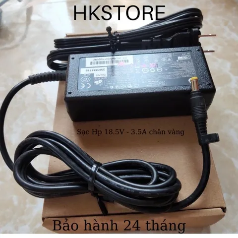 🔝 Sạc Laptop Hp 18.5V-3.5A 65W Chân Vàng dùng cho Hp Dv2000 Dv4000 510 530 6820s Dv1000 6530s Dv1300 Dv1400 Dv1500 Dv50